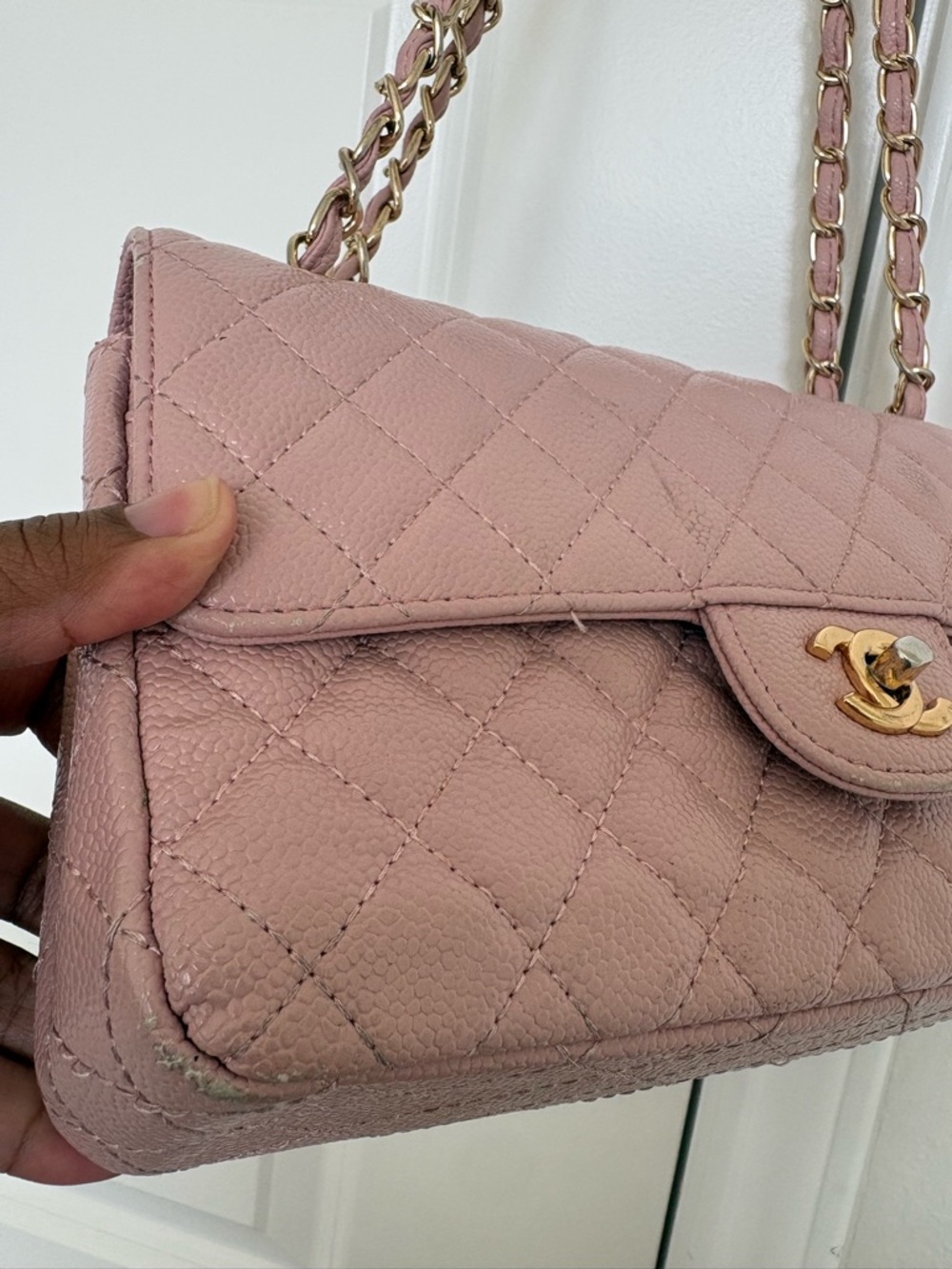CHANEL Pink Leather Interior with Authenticity Sticker - Picture 2 of 4